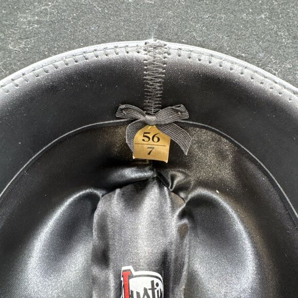 Justin Cowboy Hat XX 100% Wool Black Western Style Size 7 (56) - Picture 8 of 8